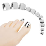 Beige White French Nails Acrylic Nude Toe Nails Shiny Surface Toenails Tips Decoration Designed Fake Nails 24pcs/kit