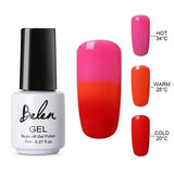 Belen 3 Color 2 Color Thermal Nail Gel Polish 7ml Temperature Color Changing Soak Off UV Gel Lacquer Manicure Lucky Varnish
