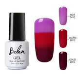 Belen 3 Color 2 Color Thermal Nail Gel Polish 7ml Temperature Color Changing Soak Off UV Gel Lacquer Manicure Lucky Varnish