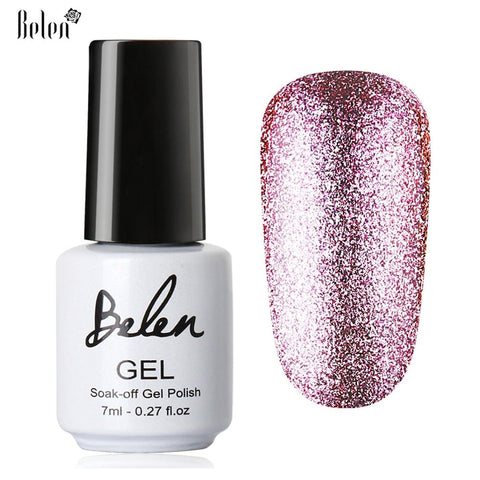 Belen 7ml Bling Color Platinum Nail Gel UV Gel Nail Polish Color Vernis Semi Permanent Nail Primer Gel Varnishes Lak Lacquer