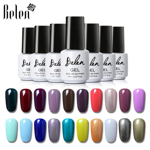 Belen 7ml Nail Polish Gorgeous Color Nail Gel Polish Vernis Semi Permanent Gel Lacquer Soak Off Nail Varnishes Gelpolish