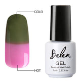 Belen 7ml Soak Off Temperature Change Color Gel Nail Lacquers Long Lasting Thermo UV Gel Hybrid Lucky Thermal Varnish Base Top