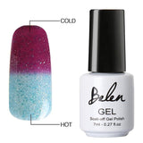 Belen 7ml Soak Off Temperature Change Color Gel Nail Lacquers Long Lasting Thermo UV Gel Hybrid Lucky Thermal Varnish Base Top