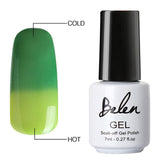 Belen 7ml Soak Off Temperature Change Color Gel Nail Lacquers Long Lasting Thermo UV Gel Hybrid Lucky Thermal Varnish Base Top