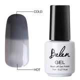 Belen 7ml Soak Off Temperature Change Color Gel Nail Lacquers Long Lasting Thermo UV Gel Hybrid Lucky Thermal Varnish Base Top