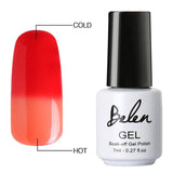 Belen 7ml Soak Off Temperature Change Color Gel Nail Lacquers Long Lasting Thermo UV Gel Hybrid Lucky Thermal Varnish Base Top