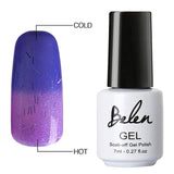 Belen 7ml Soak Off Temperature Change Color Gel Nail Lacquers Long Lasting Thermo UV Gel Hybrid Lucky Thermal Varnish Base Top