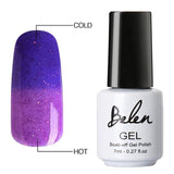 Belen 7ml Soak Off Temperature Change Color Gel Nail Lacquers Long Lasting Thermo UV Gel Hybrid Lucky Thermal Varnish Base Top