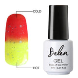 Belen 7ml Soak Off Temperature Change Color Gel Nail Lacquers Long Lasting Thermo UV Gel Hybrid Lucky Thermal Varnish Base Top