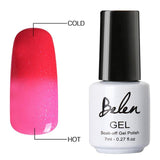 Belen 7ml Soak Off Temperature Change Color Gel Nail Lacquers Long Lasting Thermo UV Gel Hybrid Lucky Thermal Varnish Base Top