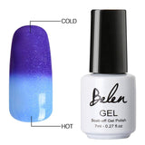 Belen 7ml Soak Off Temperature Change Color Gel Nail Lacquers Long Lasting Thermo UV Gel Hybrid Lucky Thermal Varnish Base Top