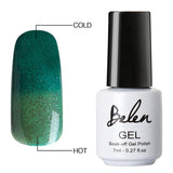 Belen 7ml Soak Off Temperature Change Color Gel Nail Lacquers Long Lasting Thermo UV Gel Hybrid Lucky Thermal Varnish Base Top