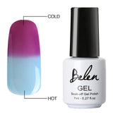 Belen 7ml Soak Off Temperature Change Color Gel Nail Lacquers Long Lasting Thermo UV Gel Hybrid Lucky Thermal Varnish Base Top
