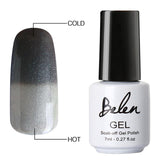 Belen 7ml Soak Off Temperature Change Color Gel Nail Lacquers Long Lasting Thermo UV Gel Hybrid Lucky Thermal Varnish Base Top