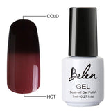 Belen 7ml Soak Off Temperature Change Color Gel Nail Lacquers Long Lasting Thermo UV Gel Hybrid Lucky Thermal Varnish Base Top