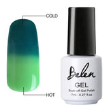 Belen 7ml Soak Off Temperature Change Color Gel Nail Lacquers Long Lasting Thermo UV Gel Hybrid Lucky Thermal Varnish Base Top