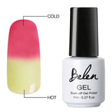 Belen 7ml Soak Off Temperature Change Color Gel Nail Lacquers Long Lasting Thermo UV Gel Hybrid Lucky Thermal Varnish Base Top