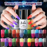 Belen 7ml Soak Off Temperature Change Color Gel Nail Lacquers Long Lasting Thermo UV Gel Hybrid Lucky Thermal Varnish Base Top