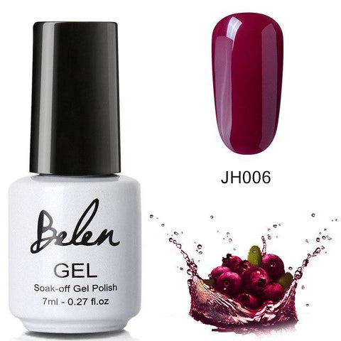 Belen 7ml White Bottle Nude And Wine Red Series Color Nail Polish Sale Semi Permanent Lacquer Enamel DIY Nail Varnish Manicure