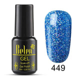 Belen Pureple Red Pure Glitter Color UV Gel Polish 8ml Lacquer Semi Vernis Permanant Long Lasting Varnish Manicure Base Top