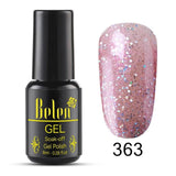 Belen Pureple Red Pure Glitter Color UV Gel Polish 8ml Lacquer Semi Vernis Permanant Long Lasting Varnish Manicure Base Top