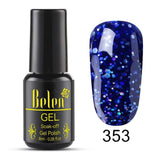 Belen Pureple Red Pure Glitter Color UV Gel Polish 8ml Lacquer Semi Vernis Permanant Long Lasting Varnish Manicure Base Top