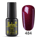 Belen Pureple Red Pure Glitter Color UV Gel Polish 8ml Lacquer Semi Vernis Permanant Long Lasting Varnish Manicure Base Top