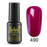Belen Pureple Red Pure Glitter Color UV Gel Polish 8ml Lacquer Semi Vernis Permanant Long Lasting Varnish Manicure Base Top