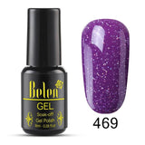 Belen Pureple Red Pure Glitter Color UV Gel Polish 8ml Lacquer Semi Vernis Permanant Long Lasting Varnish Manicure Base Top