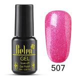 Belen Pureple Red Pure Glitter Color UV Gel Polish 8ml Lacquer Semi Vernis Permanant Long Lasting Varnish Manicure Base Top
