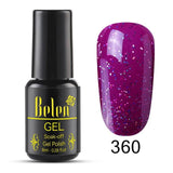 Belen Pureple Red Pure Glitter Color UV Gel Polish 8ml Lacquer Semi Vernis Permanant Long Lasting Varnish Manicure Base Top