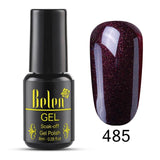 Belen Pureple Red Pure Glitter Color UV Gel Polish 8ml Lacquer Semi Vernis Permanant Long Lasting Varnish Manicure Base Top