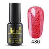Belen Pureple Red Pure Glitter Color UV Gel Polish 8ml Lacquer Semi Vernis Permanant Long Lasting Varnish Manicure Base Top