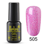 Belen Pureple Red Pure Glitter Color UV Gel Polish 8ml Lacquer Semi Vernis Permanant Long Lasting Varnish Manicure Base Top