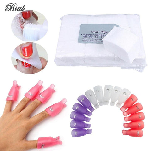 Bittb Nail Art Tools Set Polish Remover Wipes Kit Professional Manicure Nail Removal Clip Beauty Nail Remover Aid Cotton Tissues