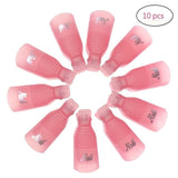 Biutee 10PC Nail Art Plastic Gel Nail Polish Remover Soak Off Cap Clip UV Gel Polish Wrap Tool for removal of varnish