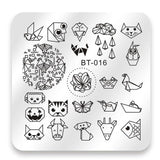 Biutee 6*6cm Square Nail Stamping Plates Lace Flower Animal Pattern Nail Art Stamp Stamping Template Image Plate Stencils