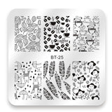 Biutee 6*6cm Square Nail Stamping Plates Lace Flower Animal Pattern Nail Art Stamp Stamping Template Image Plate Stencils