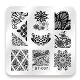 Biutee 6*6cm Square Nail Stamping Plates Lace Flower Animal Pattern Nail Art Stamp Stamping Template Image Plate Stencils