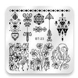 Biutee 6*6cm Square Nail Stamping Plates Lace Flower Animal Pattern Nail Art Stamp Stamping Template Image Plate Stencils