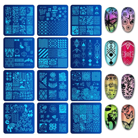 Biutee 6*6cm Square Nail Stamping Plates Lace Flower Animal Pattern Nail Art Stamp Stamping Template Image Plate Stencils