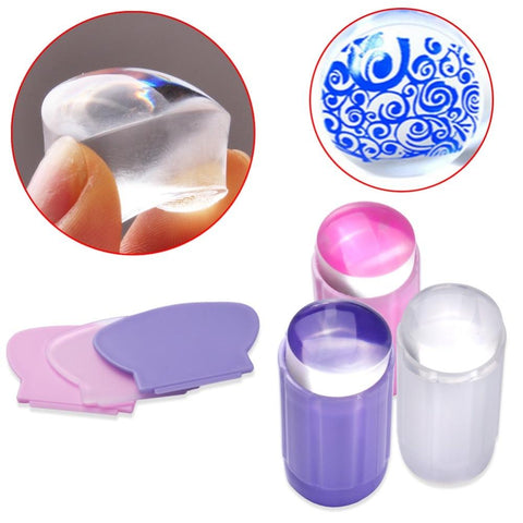 Biutee Clear Silicone Stamper Transparent Jelly Nail Stamping Stamp Scraper Set Polish Print Transfer Manicure Template Tool