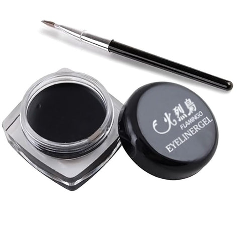 Black Beauty Eyeliner Gel With Brush Cosmetic Waterproof Eyeliner Shadow Gel Eye Liner Makeup Eye Liner Pencil M01205