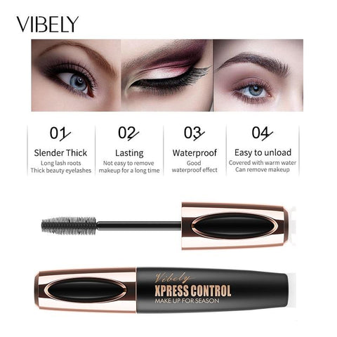 Black Mascara Waterproof Eye Makeup Mascara Cosmetics 4D Fiber Mascara lasting Black Lash Eyelash Mascara rimel VIBELY