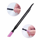 Black Quartz Scrubs Stone Cuticle Stick Pen Cuticle Nail Art Pusher Spoon Cut Nail Pusher Manicure Care Tools