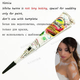 Black brown red white Henna Cones Indian Henna Tattoo Paste For Temporary Tattoo body art Sticker Mehndi Body Paint