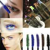 Blue Purple Black Brown Waterproof Mascara Long Fiber Curl Eyelash Extension