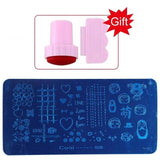 Blueness Pink Nail Art Stamping Scraper Set DIY Nail Art Decorations Polish Stamp Stamper Template Plastic Nail Art Tools JH022