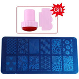 Blueness Pink Nail Art Stamping Scraper Set DIY Nail Art Decorations Polish Stamp Stamper Template Plastic Nail Art Tools JH022