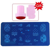 Blueness Pink Nail Art Stamping Scraper Set DIY Nail Art Decorations Polish Stamp Stamper Template Plastic Nail Art Tools JH022